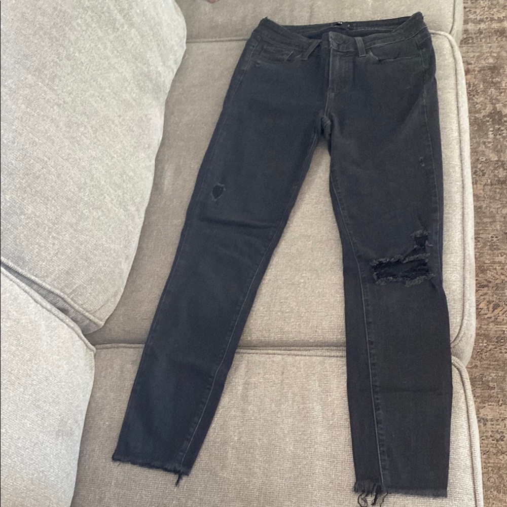 PAIGE Black Ripped Skinny Jeans